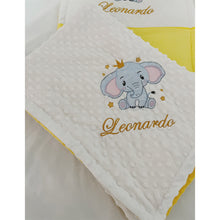 Load image into Gallery viewer, Elephant Crib Bedding Set/Crib Bedding Set Boy/ Birth Set/ Elephant Quilt/Boy / Personalized/Blanket/Embroidery

