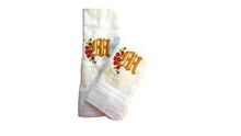 Load image into Gallery viewer, Monogram towels Embroidery Flowers /Personal Monogram/Monogram
