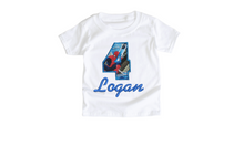 Load image into Gallery viewer, Spiderman Embroidery 4 birthday/Four Birthday/  Applique Embroidery/ /Spiderman/Boy Embroidery
