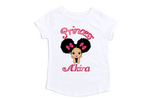 Load image into Gallery viewer, Beautiful Princess Afro Girl Inspired /Custom Name/Age Toddler Shirt /Birthday Shirt/T-shirts
