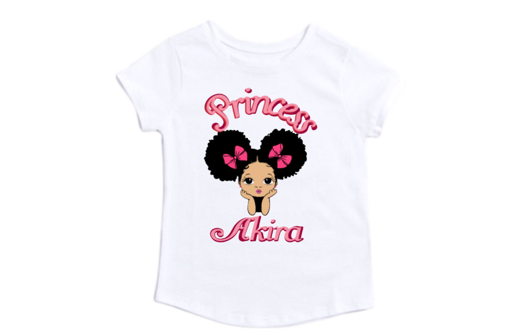 Beautiful Princess Afro Girl Inspired /Custom Name/Age Toddler Shirt /Birthday Shirt/T-shirts