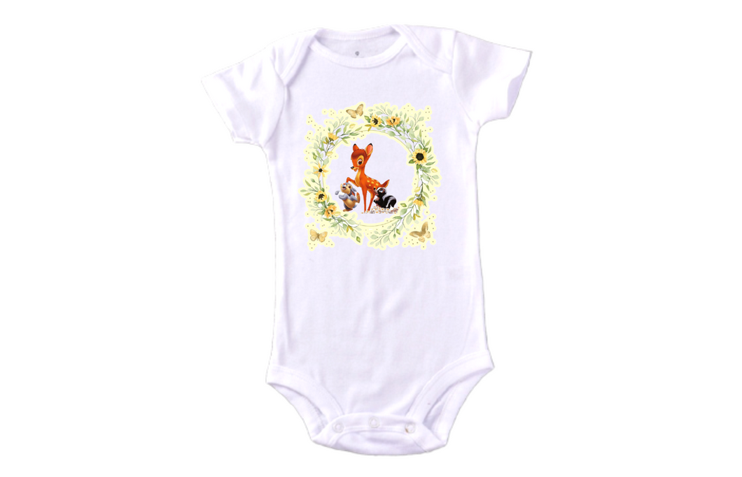 Bambi and Friends Bodysuit/Bambi and Friends around Sunflowers/Bodysuit