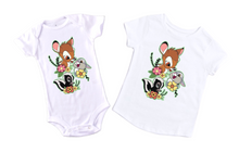 Load image into Gallery viewer, Bambi and Friends Inspired /Bambi and Friends between flowers   Bambi Bodysuit
