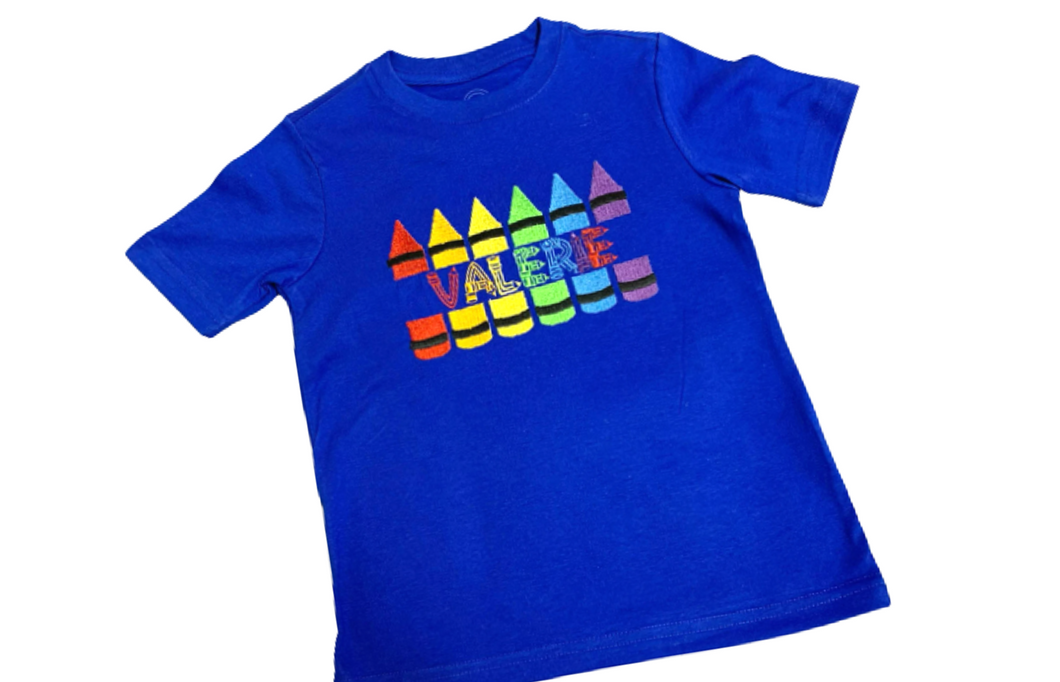 Colors Crayon Back School T-shirt/Boys Crayon Shirt/Crayons Birthday Party/Boys Birthday Shirt
