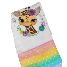 Load image into Gallery viewer, Baby Burp Cloth Giraffe Embroidered/Burp Cloth/ Baby Accessories Personalized
