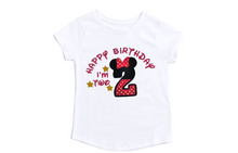 Load image into Gallery viewer, Mouse Ages Numbers/ I&#39;m Ages Birthday/Minnie Numbers/Girl Number Birthday/Minnie T=shirts

