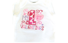 Load image into Gallery viewer, My First Valentines Embroidery Inspired/ Toddler T-shirt/Onesie/Valentine Day
