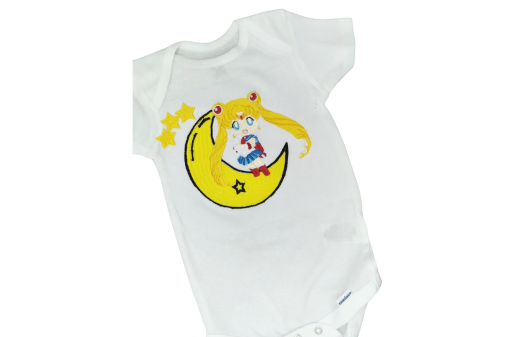 Sailor Moon Embroidery Birthday Baby Onesie/Bodysuit-Milestone/Toddler T-shirt