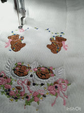 Load and play video in Gallery viewer, Baby Burp Cloth  Babies Bear Embroidered/Burp Cloth/ Baby Accessories/Personalized
