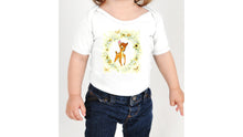 Load image into Gallery viewer, Bambi and Sunflowers Frame Bodysuit/Bambi Bodysuit/Baby Birthday/Girl Clothing/Bodysuit
