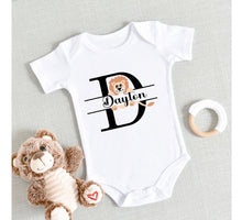 Load image into Gallery viewer, Lion Monogram Personalized Bodysuit/Bodysuit Personalized/Monogram Character Animal/Monogram Wild Animal Bodysuit

