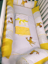 Load image into Gallery viewer, Bambi Crib Bedding Set/ Embroidered  Crib Bedding Set / Nursery Set/Bambi Quilt/ Bambi Nursery /Nursery Set/Embroidered Crib Set/Blanket

